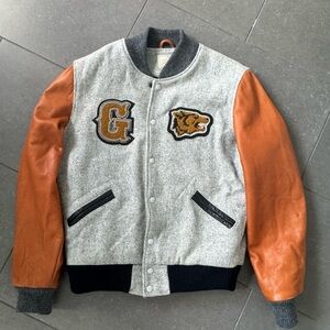 Dehen 1920 wool and leather varsity jacket M